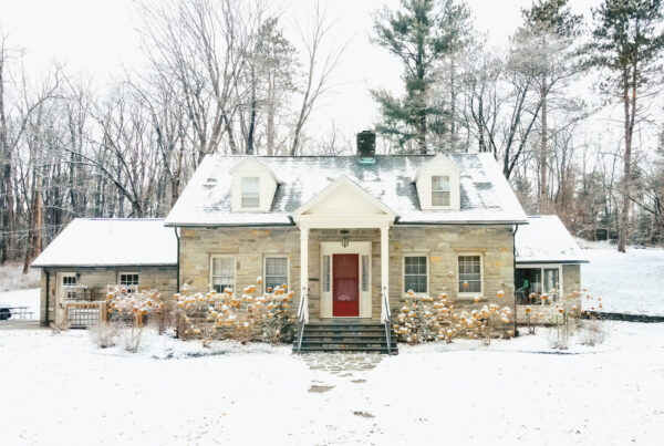 The Stone House in the snow