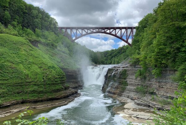 Bridge over the falls at Letchworth State Park
