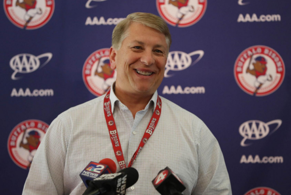 Mike Buczkowski speaks to the press