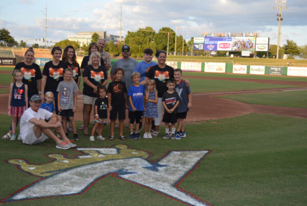 Teachers on the field at Arvest Ballpark