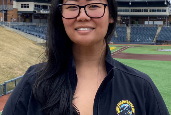 Leighann Sainato smiles for the camera at Kendrick Family Ballpark