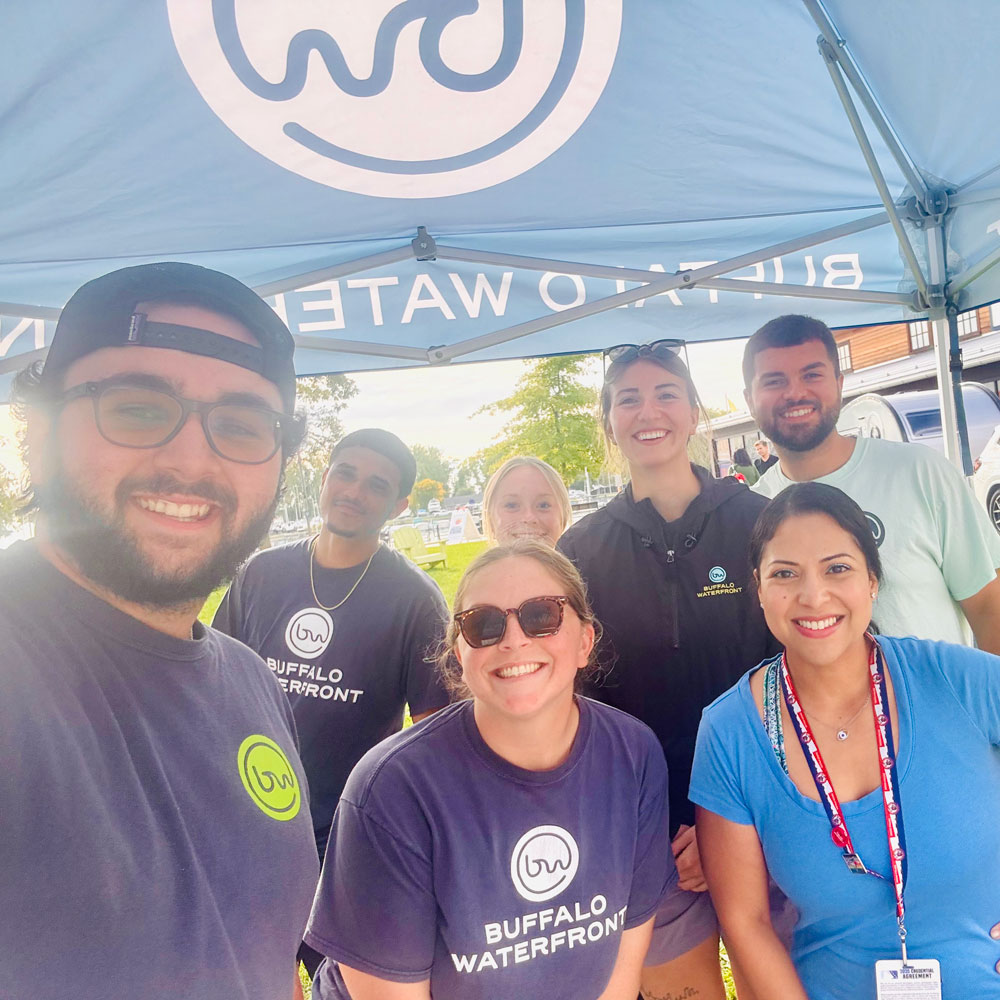 Associates from the Buffalo Waterfront smile during an event