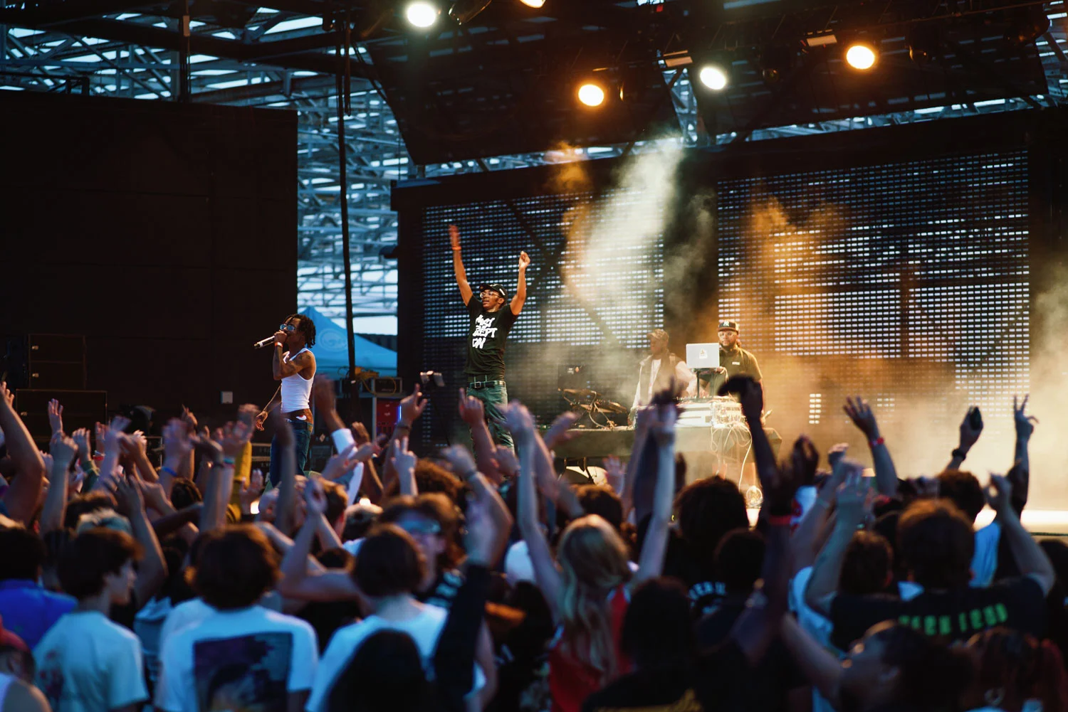 Performers on stage at Terminal B