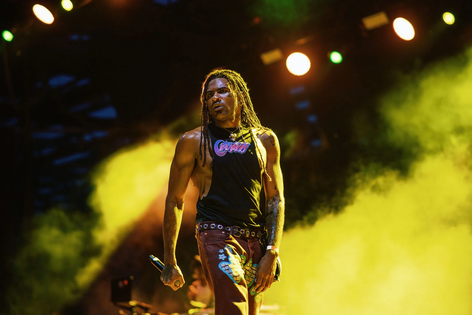 Performer on stage at Terminal B