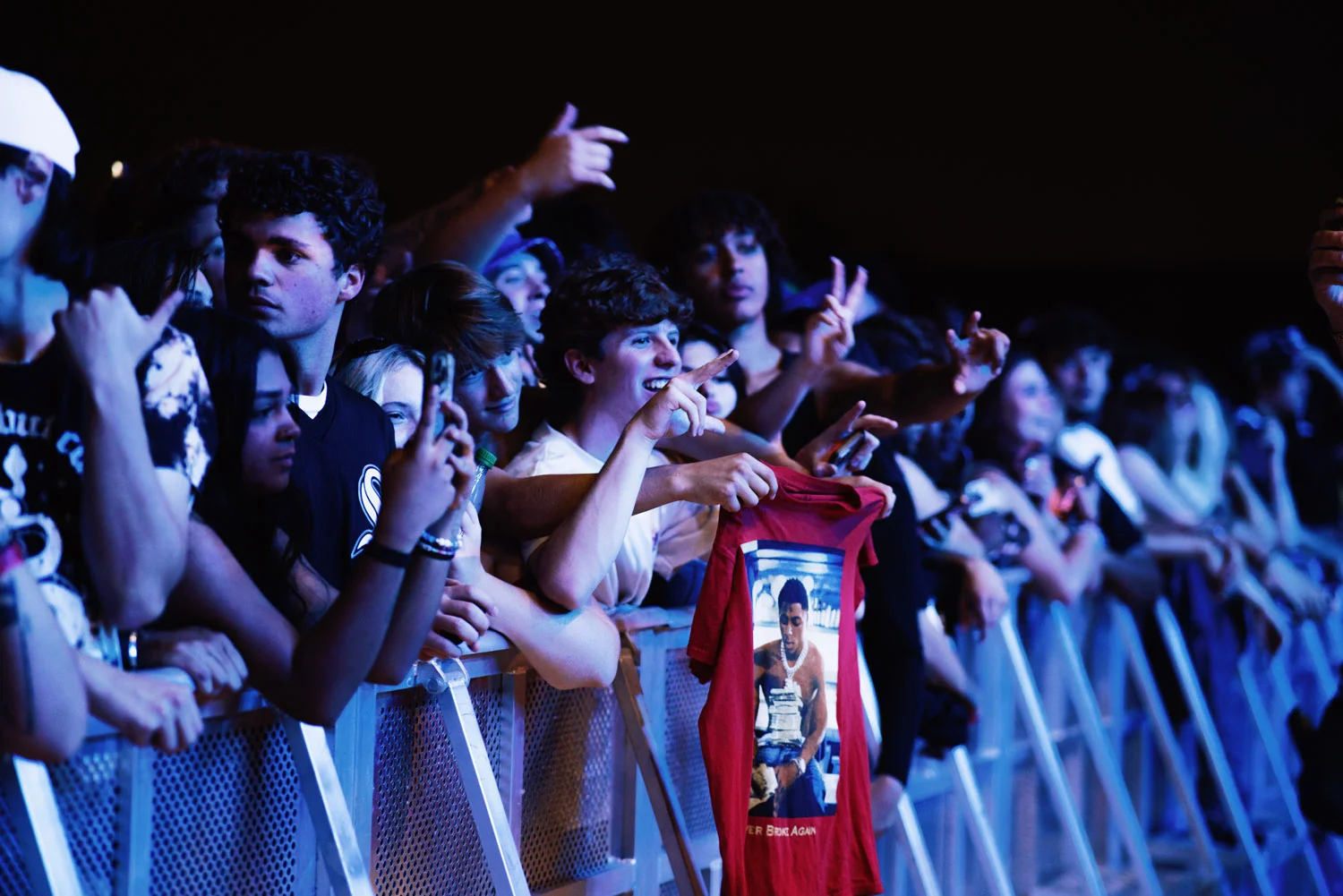 Crowd against barrier at Lil Yachty at Terminal B