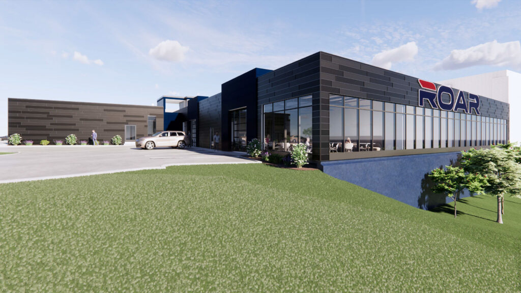 Mockup of exterior of new headquarters